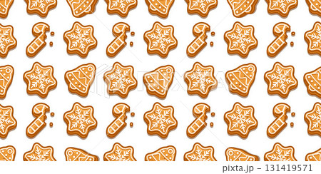 Seamless Gingerbread Cookie Pattern Seamless Gingerbread Cookie Pattern 131419571