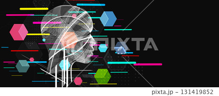 Abstract network and artificial intelligence background for business concept 131419852