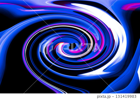 黒バックに浮かぶカラフルな渦巻き 黒バックに浮かぶカラフルな渦巻き 131419983