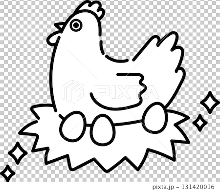 母雞下蛋的插圖(僅畫線) 母雞下蛋的插圖(僅畫線) 131420016