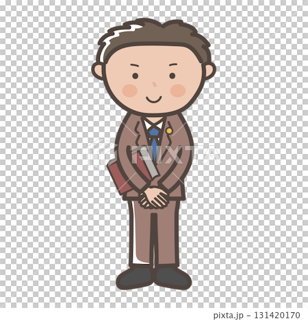 笑顔で接客するイメージの男性弁護士の全身イラスト 笑顔で接客するイメージの男性弁護士の全身イラスト 131420170