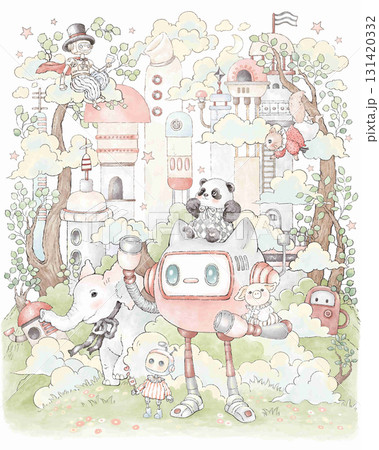 Assorted Handpainted Watercolor Floral And Animal Patterned Decorative Paper Collection 131420332