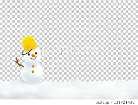 Watercolor painting of piled up snow and snowman Watercolor painting of piled up snow and snowman 131421435