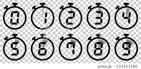 秒錶/計時器圖示向量插圖集 131421580