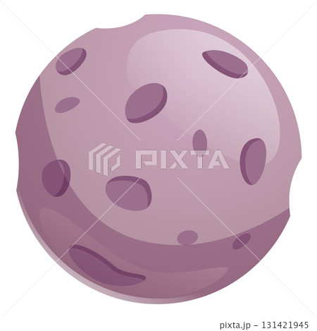 Moon planet flat vector icon, natural satellite of the Earth, space gray sphere, astronomy education, cosmos object 131421945