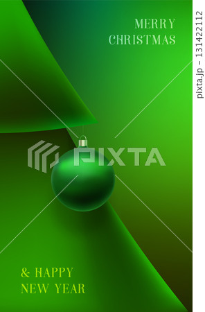 Elegant green tones create festive atmosphere with shiny ornamen 131422112