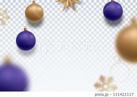 Elegant ornaments in shades of purple and gold create festive at Elegant ornaments in shades of purple and gold create festive at 131422117