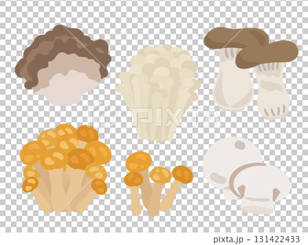 きのこ　秋の味覚　イラストセット 131422433