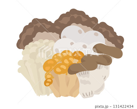 きのこ　秋の味覚　イラストセット 131422434