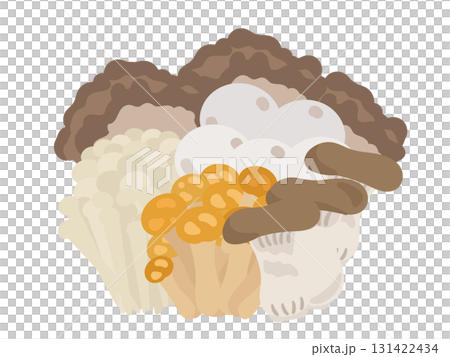 きのこ　秋の味覚　イラストセット 131422434