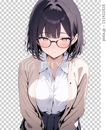 一位戴著眼鏡、略顯沮喪的女士的插圖 131422828