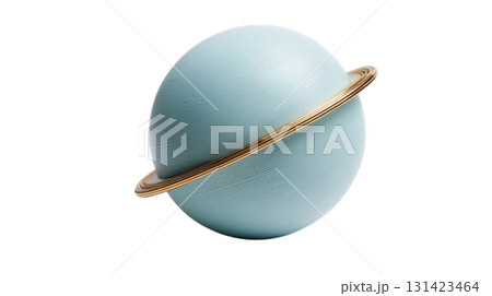 透明背景（png）に土星のようなリングのある惑星の3Dイラスト 131423464