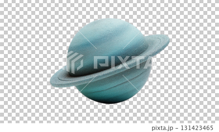透明背景（png）に土星のようなリングのある惑星の3Dイラスト 131423465