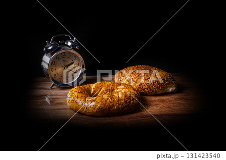 Traditional Turkish Breakfast Pastries Simit and Cheese-Filled Pastry Traditional Turkish Breakfast Pastries Simit and Cheese-Filled Pastry 131423540
