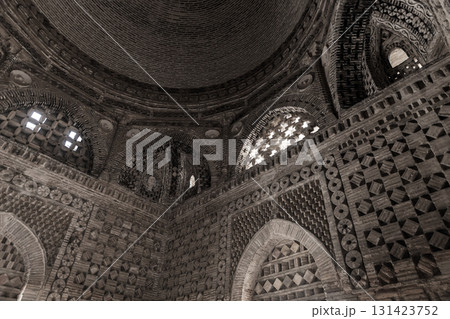 Samanid Mausoleum interior, small arched windows and a dome. Samanid Mausoleum interior, small arched windows and a dome. 131423752