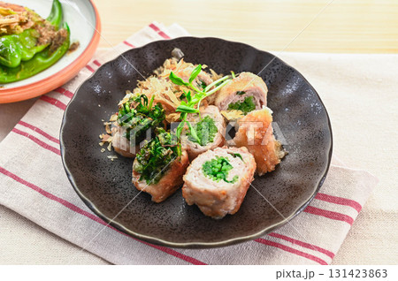 豆苗の肉巻き おろしポン酢添え 豆苗の肉巻き おろしポン酢添え 131423863