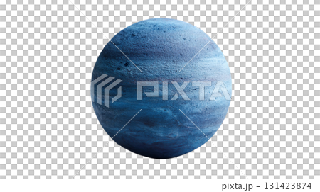 透明背景上藍色行星海王星圖像的 3D 插圖（png） 131423874