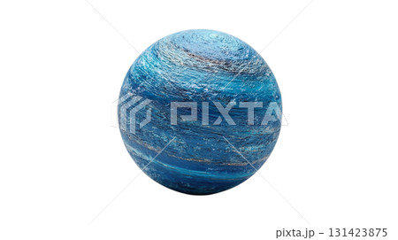 透明背景(png)に海王星のイメージの青い惑星の3Dイラスト 透明背景(png)に海王星のイメージの青い惑星の3Dイラスト 131423875