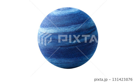 透明背景(png)に海王星のイメージの青い惑星の3Dイラスト 透明背景(png)に海王星のイメージの青い惑星の3Dイラスト 131423876