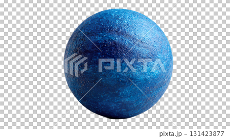 透明背景（png）に海王星のイメージの青い惑星の3Dイラスト 131423877