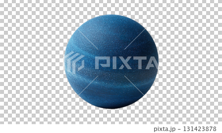 透明背景(png)に海王星のイメージの青い惑星の3Dイラスト 透明背景(png)に海王星のイメージの青い惑星の3Dイラスト 131423878