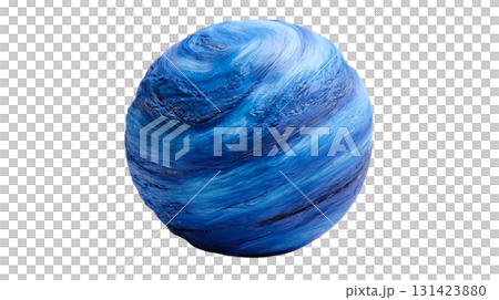 透明背景上藍色行星海王星圖像的 3D 插圖（png） 131423880