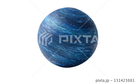 透明背景（png）に海王星のイメージの青い惑星の3Dイラスト 131423881