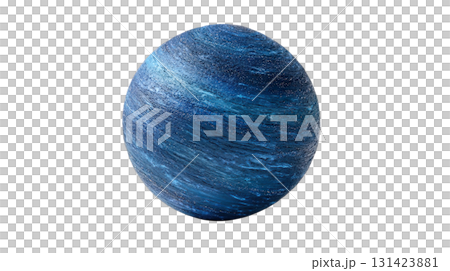 透明背景上藍色行星海王星圖像的 3D 插圖（png） 131423881