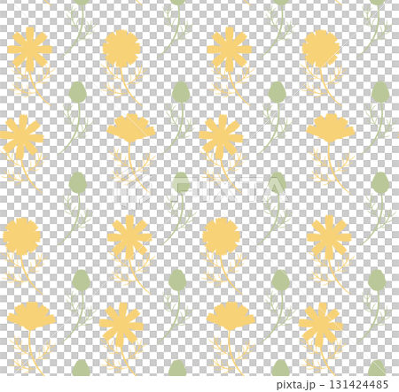 Ready-to-use floral seamless pattern in yellow and green 131424485