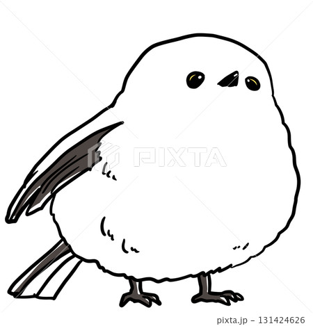 正面を向いたシマエナガ 131424626