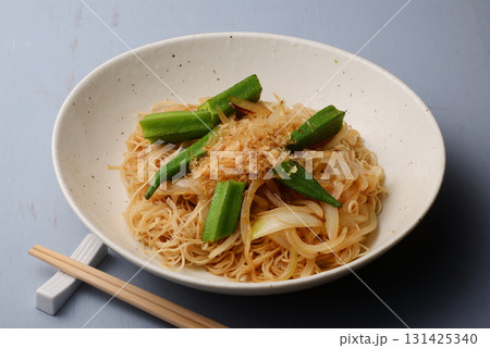 オクラのソーメンチャンプルー オクラのソーメンチャンプルー 131425340