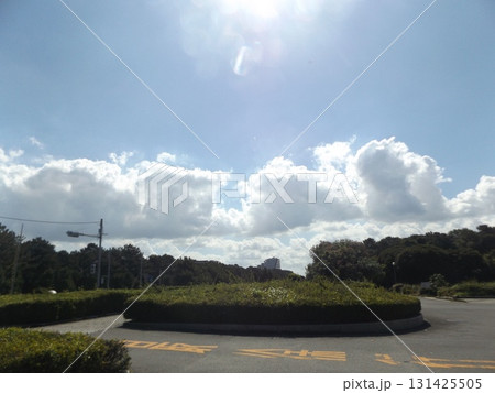 稲毛海浜公園での青い空と白い雲 稲毛海浜公園での青い空と白い雲 131425505