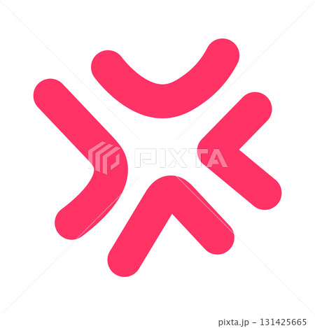 赤色の怒りマーク　漫画の効果 131425665