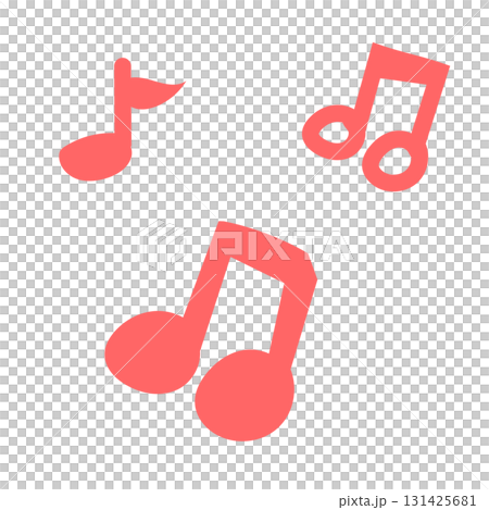 Cute hand drawn illustration of musical notes 131425681