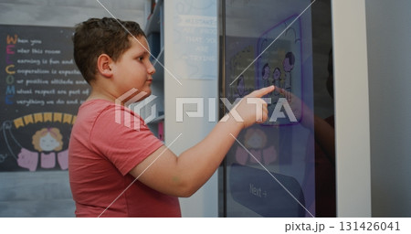 Primary School Student Taking Typology Test Using AI Mood Tracker 131426041
