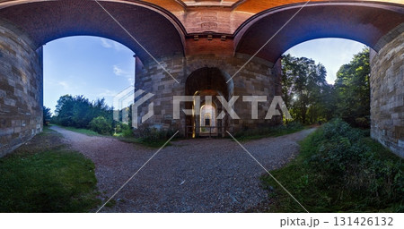 Goeltzschtal Bridge view from below with arches 131426132