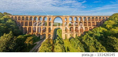 Goeltzschtal Bridge panoramic aerial view 131426145