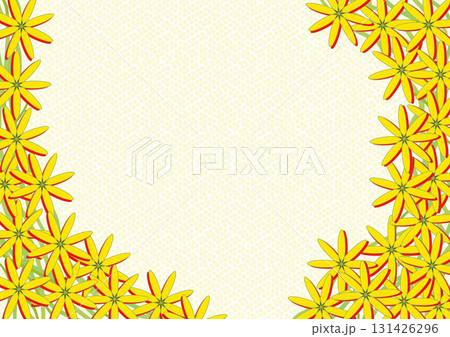 背景　花柄（黄色） 131426296