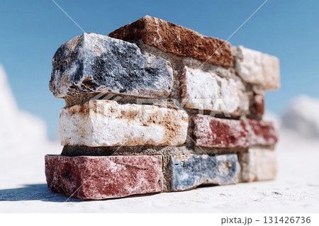 Construction site. Natural material. Group of textured bricks. Construction concept. Construction site. Natural material. Group of textured bricks. Construction concept. 131426736
