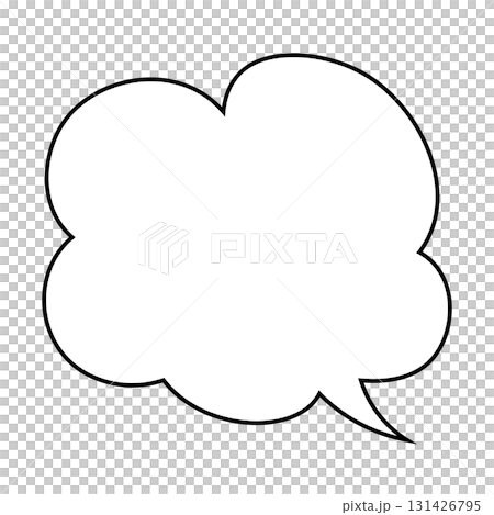 シンプルな吹き出しのイラスト もこもこ シンプルな吹き出しのイラスト もこもこ 131426795