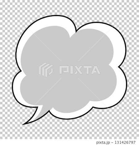 シンプルな吹き出しのイラスト　もこもこ 131426797