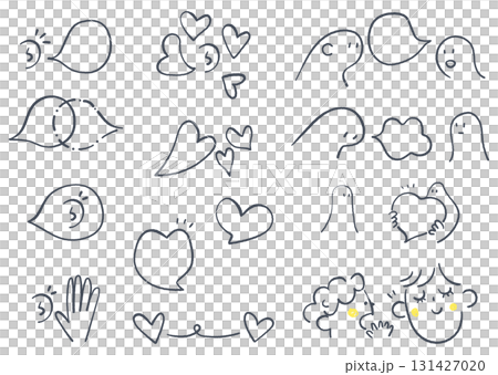 A simple icon set of conversation and heart on the theme of listening and heart A simple icon set of conversation and heart on the theme of listening and heart 131427020