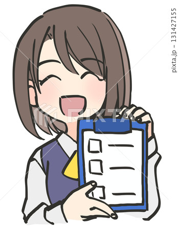 チェックリストを持つ女性 131427155