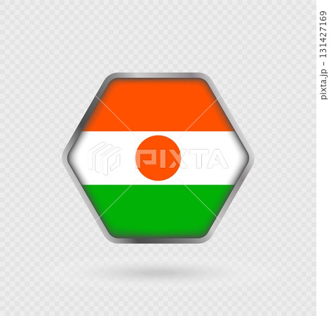Niger flag in a hexagon frame. Niger flag in a hexagon frame. 131427169