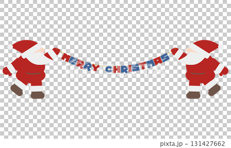 MERRY CHRISTMASの旗を持っているかわいい横顔のサンタクロースのイラスト素材 MERRY CHRISTMASの旗を持っているかわいい横顔のサンタクロースのイラスト素材 131427662