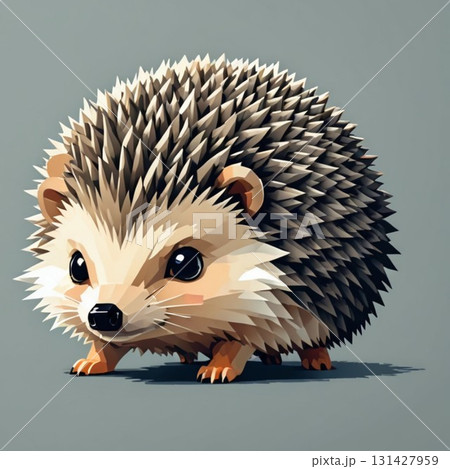かわいいドット絵　ヤマアラシさん ラインスタンプ風   131427959