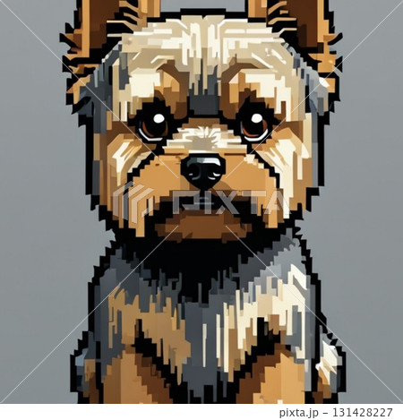 かわいいドット絵　ヨークシャー・テリアさん ラインスタンプ風   131428227