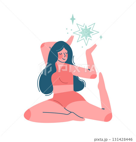 Mystic with Woman Character with Esoteric Astrological Sign Vector Illustration Mystic with Woman Character with Esoteric Astrological Sign Vector Illustration 131428446