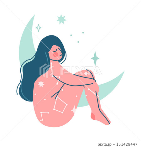 Mystic with Woman Character with Esoteric Astrological Sign Vector Illustration Mystic with Woman Character with Esoteric Astrological Sign Vector Illustration 131428447
