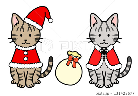 クリスマスコスチュームの猫・ネコ・ねこ クリスマスコスチュームの猫・ネコ・ねこ 131428677